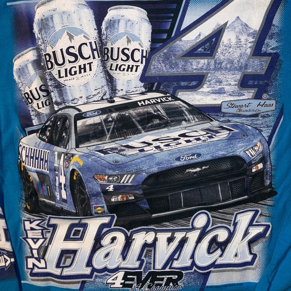 Vtg NASCAR Kevin Harvick Stewart Haas Racing Busch Light Racecar Long Sleeve XL - Picture 5 of 7